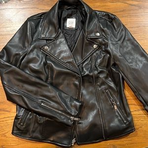 Gap Black Leather Coat